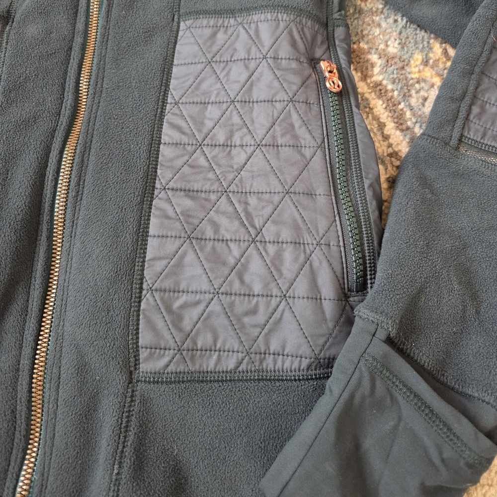 Lululemon Fleecy Keen Jacket Hood Dark Fuel Green W/‎ Rose Gold Zipper Women's 6 - Picture 4 of 8